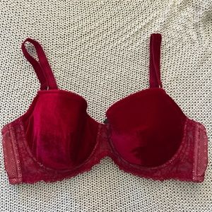 ASOS Red Velvet Bra - 42D